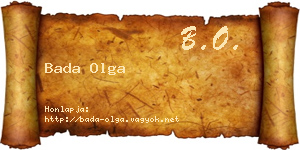 Bada Olga névjegykártya